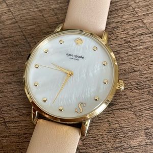Kate Spade New York Women's KSW1098S Monogram "S" Leather Strap Watch